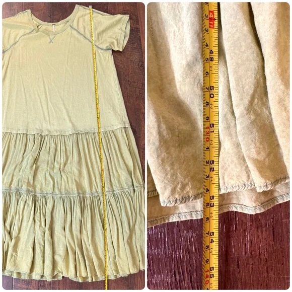 FREE PEOPLE oversized lightly tie dye boho maxi dress, size L, but can fit 1X - Picture 8 of 13